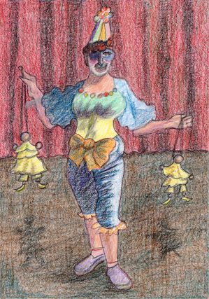 Illustration from graphic novel - clowns - by Susanna Plotnick